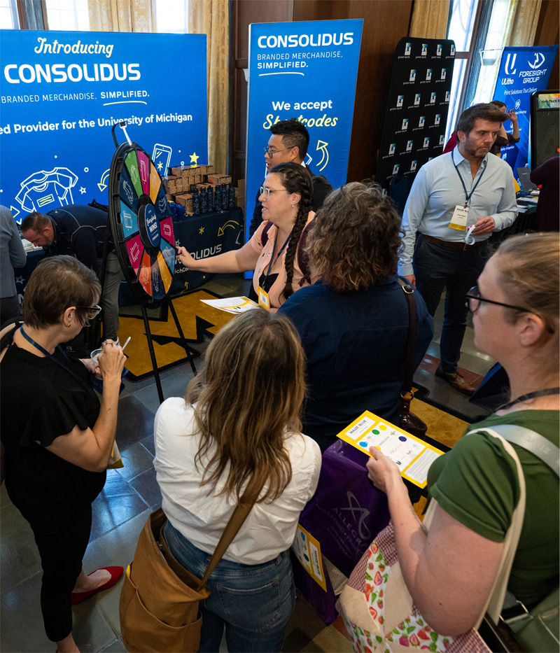 MXB attendees visit vendor booths.