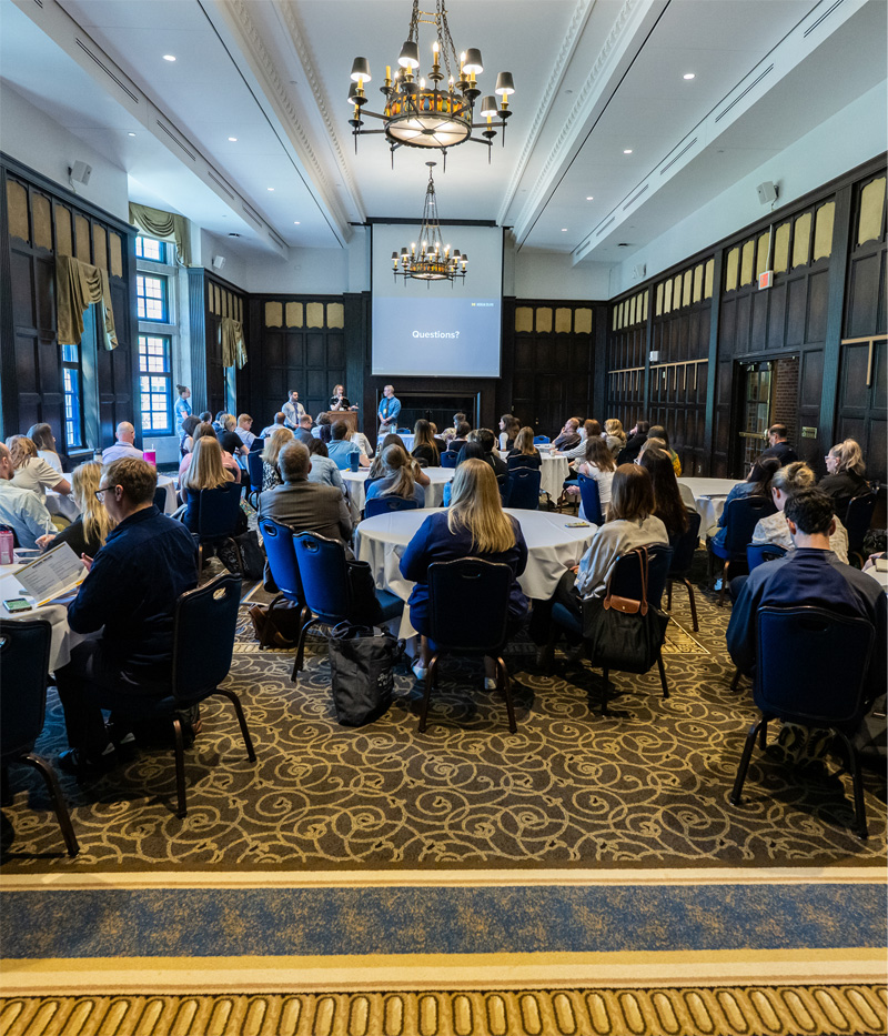 Attendees listening to a breakout session talk at the Michigan Union.