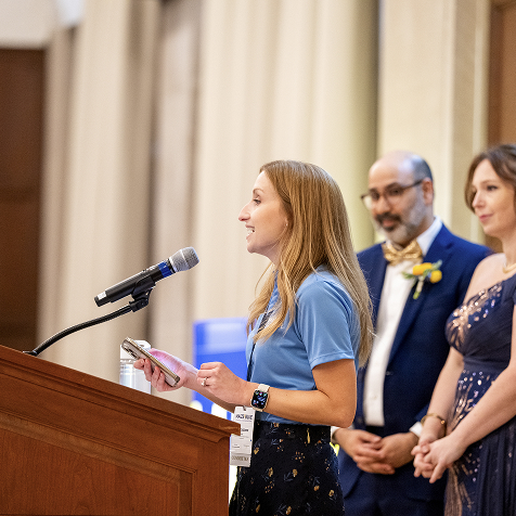 MXB staff introduces Maizy award presenters.